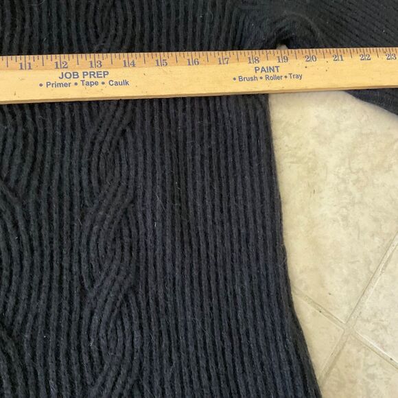 Ann Taylor Loft Women’s Alpaca Wool Blend Chunky Cable Knit sweater Sz M Black - Picture 7 of 10